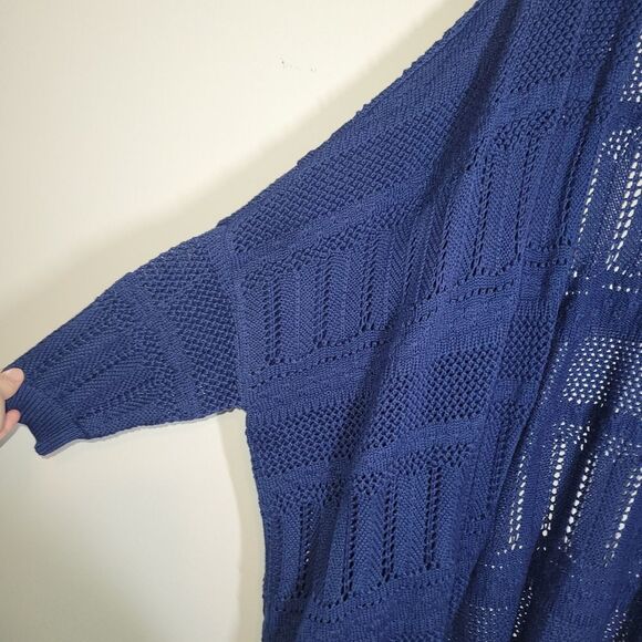 New Jessica Simpson Blue Boho Long Cardigan L XL - Picture 10 of 16
